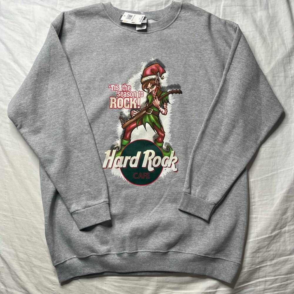 NWT Vintage 2002 Hard Rock Tis the Season to Rock Christmas Sweatshirt XL Men's